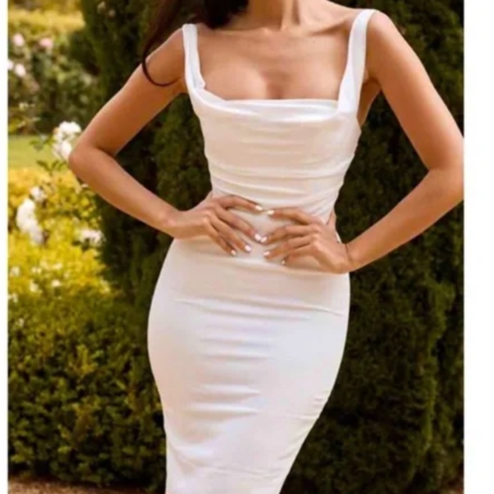 House of CB White Midi Dress